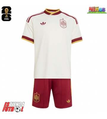 España Segunda Equipación Niños Mundial 2026 Manga Corta (+ Pantalones cortos)